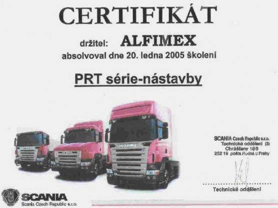 SCANIA certificate